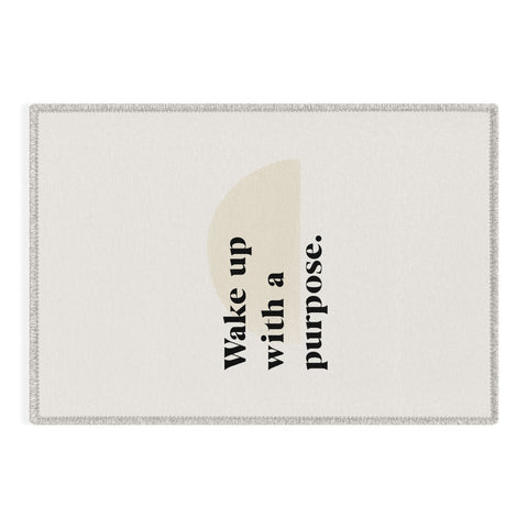 Bohomadic.Studio Wake Up With A Purpose Motivational Quote Outdoor Rug
