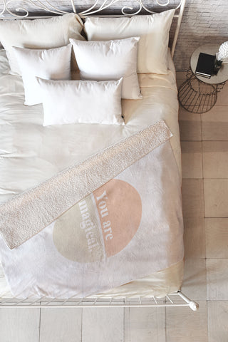 Bohomadic.Studio You Are Magical Soft Pink Fleece Throw Blanket