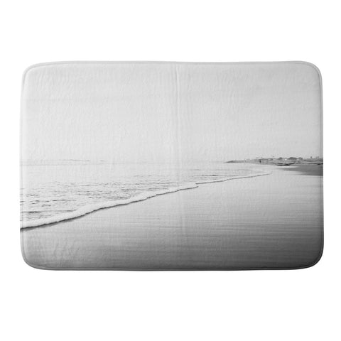 Bree Madden Black And White Beach Print Ombre Shore Memory Foam Bath Mat