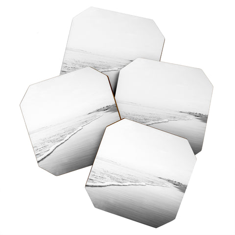 Bree Madden Black And White Beach Print Ombre Shore Coaster Set