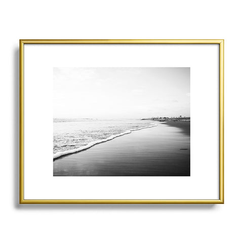 Bree Madden Black And White Beach Print Ombre Shore Metal Framed Art Print