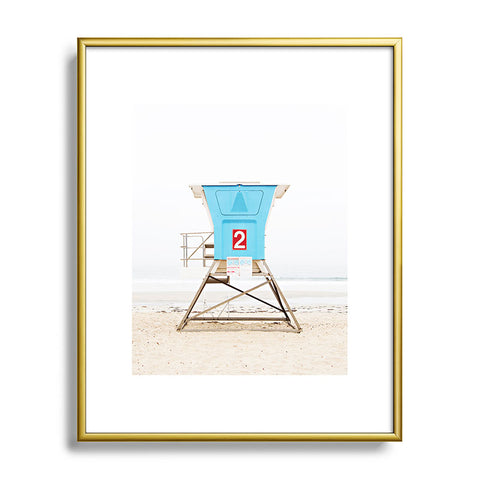 Bree Madden Blue Tower Metal Framed Art Print