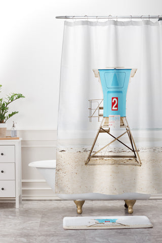 Bree Madden Blue Tower Shower Curtain And Mat