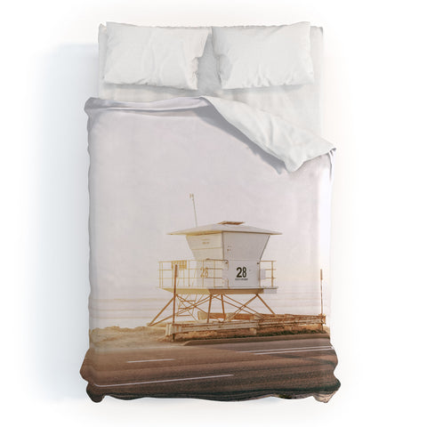 Bree Madden Carlsbad Beach Tower Duvet Cover