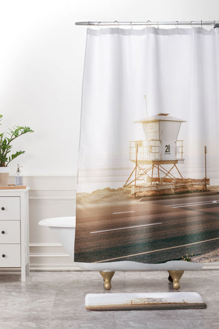 Bree Madden Carlsbad Beach Tower Shower Curtain And Mat