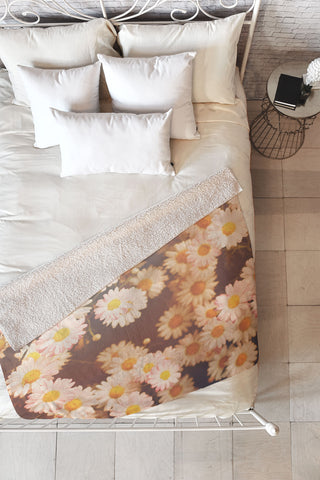 Bree Madden Faded Daisy Fleece Throw Blanket