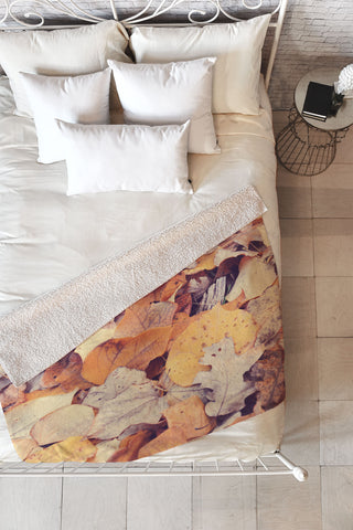 Bree Madden Fallen Leaves Fleece Throw Blanket