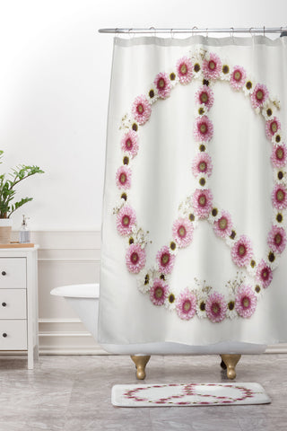 Bree Madden Floral Peace Shower Curtain And Mat