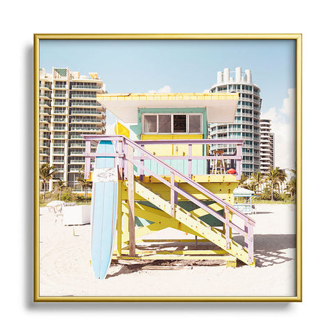 Bree Madden Miami Towers Square Metal Framed Art Print