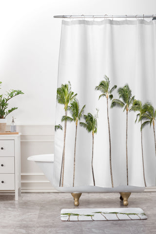 Bree Madden Minimal Palms Shower Curtain And Mat