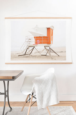 Bree Madden Orange Beach Tower Art Print And Hanger
