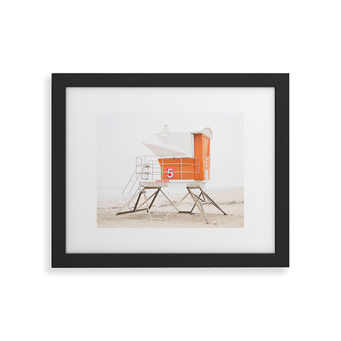 Bree Madden Orange Beach Tower Framed Art Print