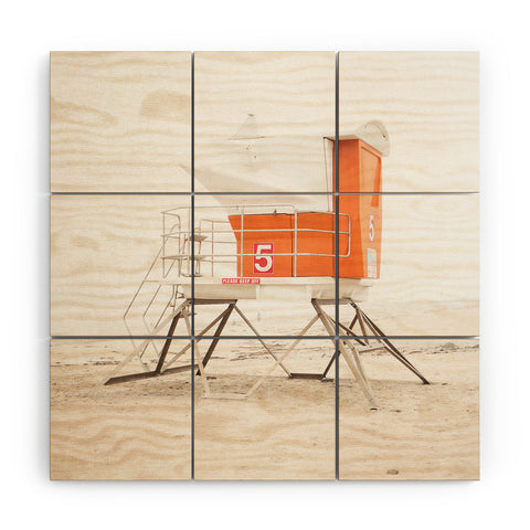 Bree Madden Orange Beach Tower Wood Wall Mural