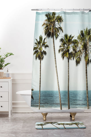 Bree Madden Palm Ocean Shower Curtain And Mat