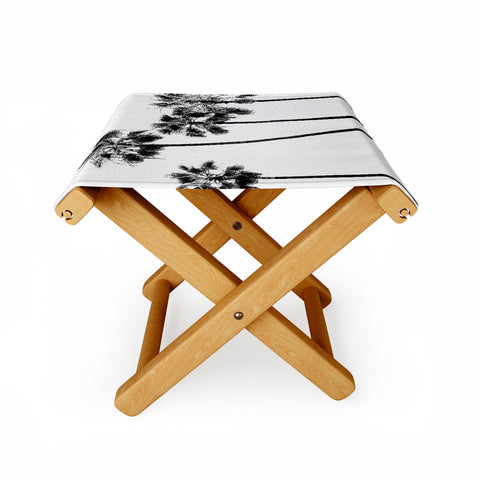 Bree Madden Palm Trees BW Folding Stool