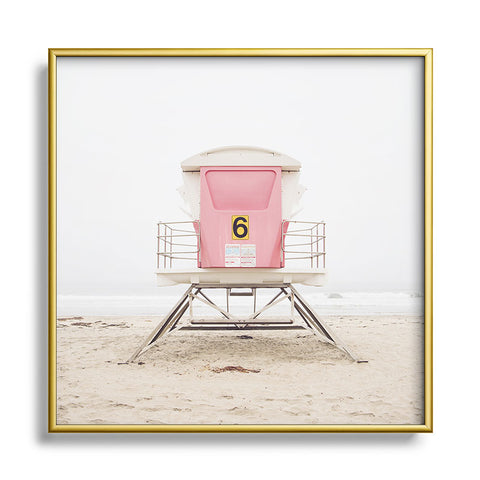Bree Madden Pink Tower 6 Metal Square Framed Art Print