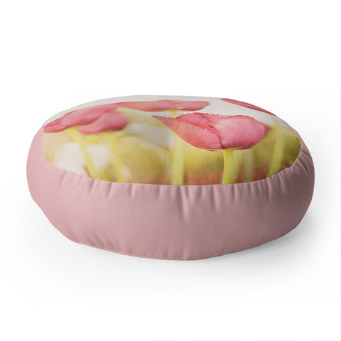 Bree Madden Pink Tulips Floor Pillow Round
