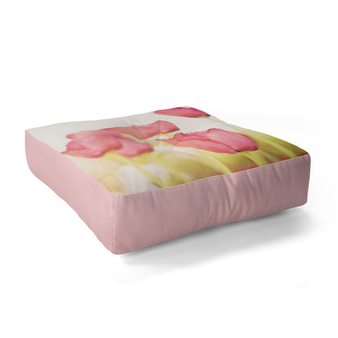Bree Madden Pink Tulips Floor Pillow Square