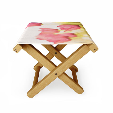 Bree Madden Pink Tulips Folding Stool