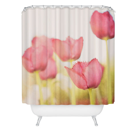 Bree Madden Pink Tulips Shower Curtain