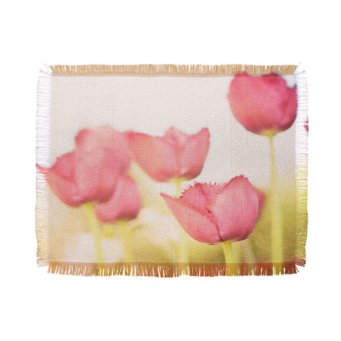 Bree Madden Pink Tulips Throw Blanket
