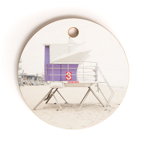 Bree Madden Purple Tower Cutting Board Round