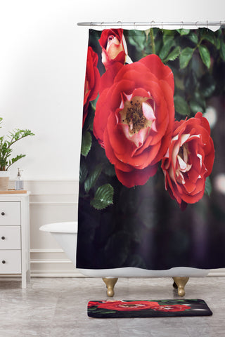 Bree Madden Red Romance Shower Curtain And Mat