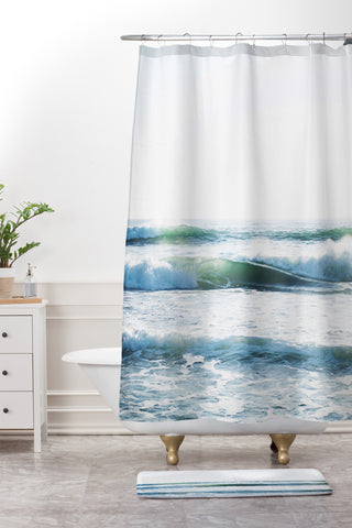 Bree Madden Ride Waves Shower Curtain And Mat