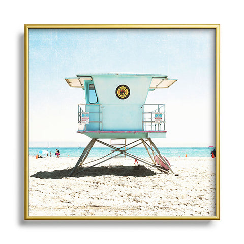Bree Madden Santa Cruz Summer Metal Square Framed Art Print