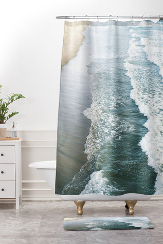 Bree Madden Shore Waves Shower Curtain And Mat