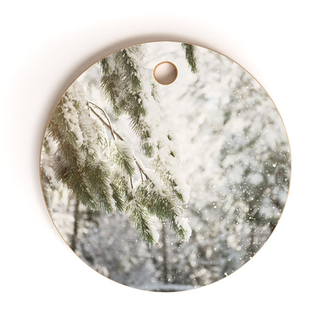 Bree Madden Snow Falling Cutting Board Round