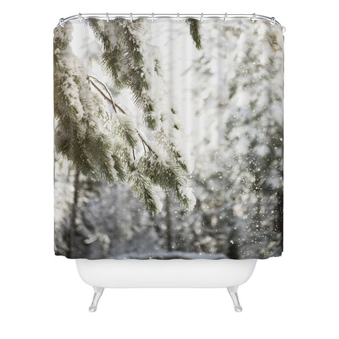 Bree Madden Snow Falling Shower Curtain