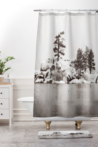 Bree Madden Snowy Lake Shower Curtain And Mat
