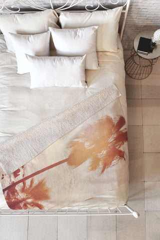 Bree Madden Sunray Palms Fleece Throw Blanket