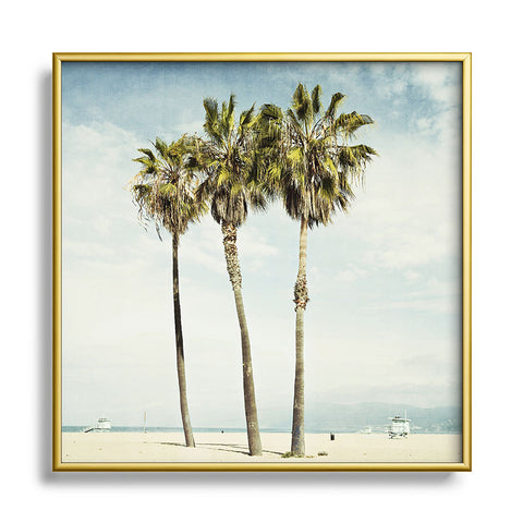 Bree Madden Venice Beach Palms Metal Square Framed Art Print