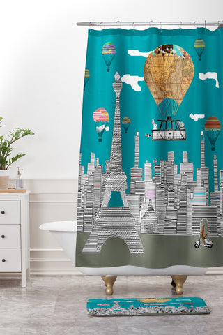 Brian Buckley Adventure Days Paris Shower Curtain And Mat