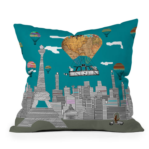 Brian Buckley Adventure Days Paris Throw Pillow