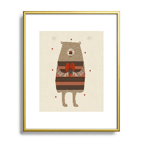 Brian Buckley bear heart Metal Framed Art Print