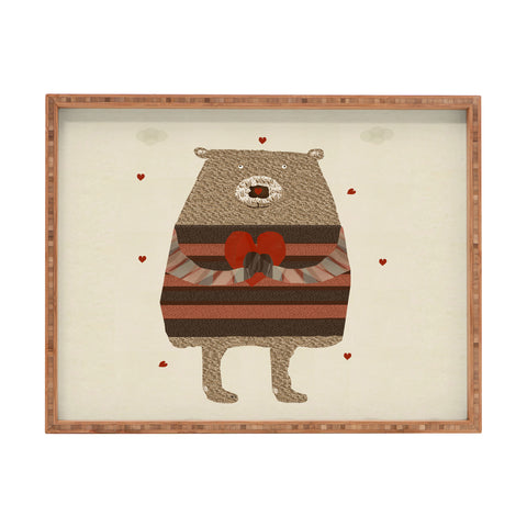 Brian Buckley bear heart Rectangular Tray