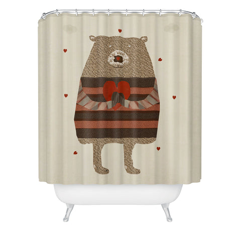 Brian Buckley bear heart Shower Curtain