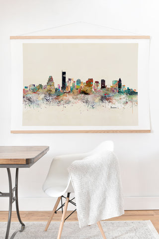 Brian Buckley boston city skyline Art Print And Hanger