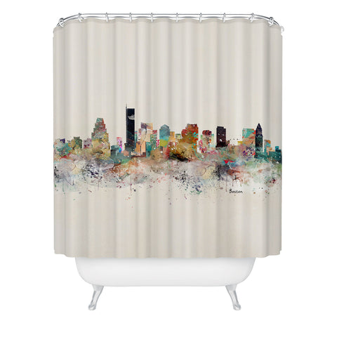 Brian Buckley boston city skyline Shower Curtain