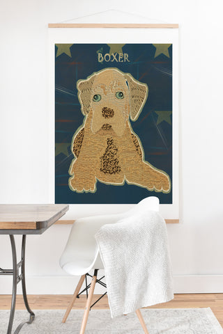 Brian Buckley Boxer Puppy Art Print And Hanger