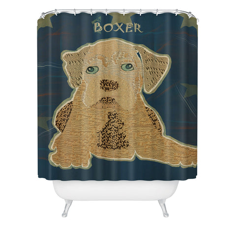 Brian Buckley Boxer Puppy Shower Curtain