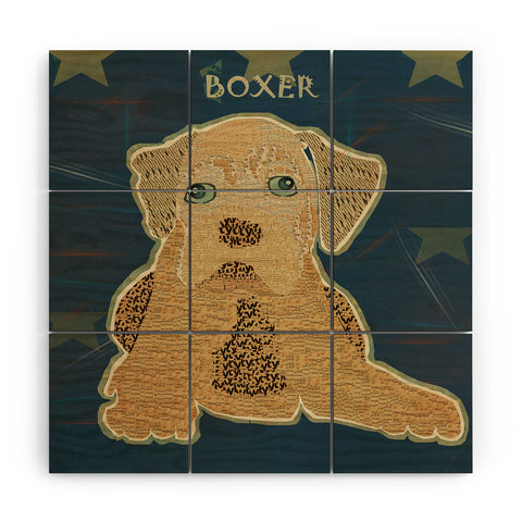 Brian Buckley Boxer Puppy Wood Wall Mural