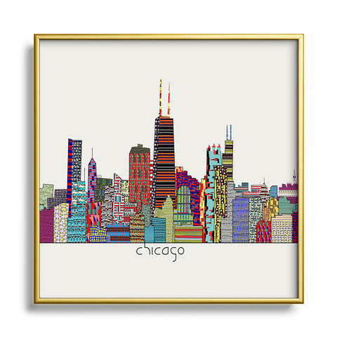 Brian Buckley Chicago City Metal Square Framed Art Print