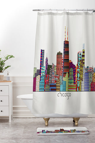 Brian Buckley Chicago City Shower Curtain And Mat
