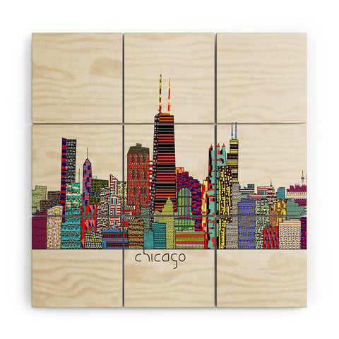 Brian Buckley Chicago City Wood Wall Mural