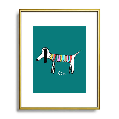 Brian Buckley Chien Vert Metal Framed Art Print