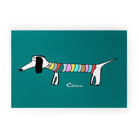 Brian Buckley Chien Vert Welcome Mat